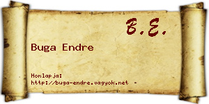 Buga Endre névjegykártya